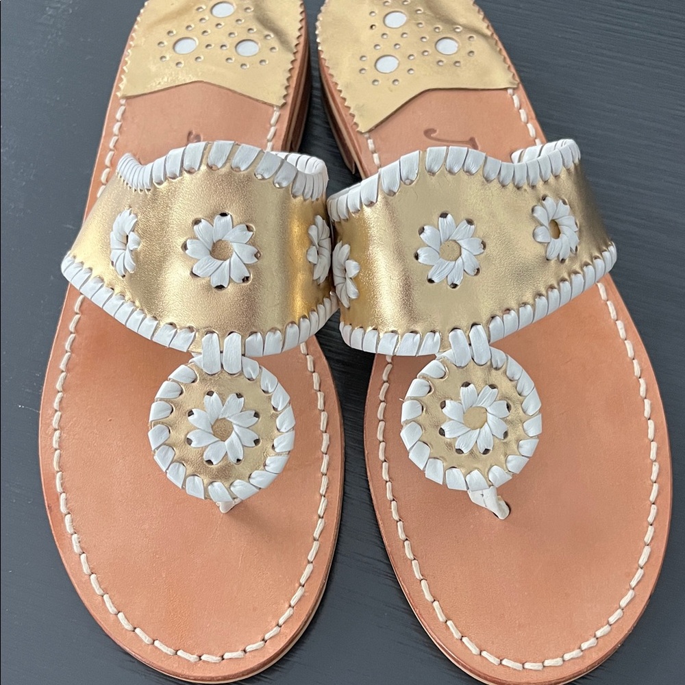 Jack Leather Flat Sandal Platinum